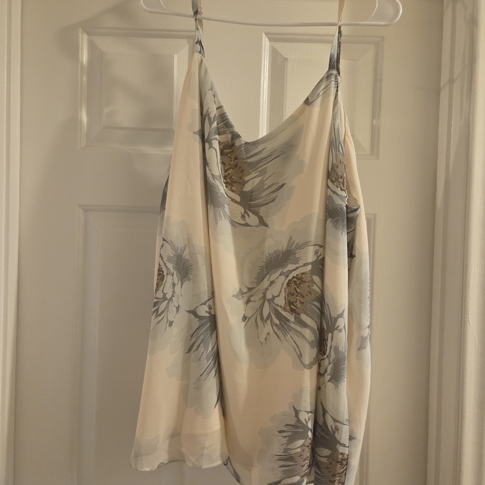 Torrid Cream and Gray Floral Camisole